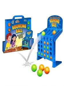 [Interactive Bouncing Ball Game] Interactive Bouncing Ball Board Game For Family Fun | Strategy Tabletop Game, Enhances Logic Skills For Kids, Exciting Group Play, Durable Plastic, Mixed Colors, Win By Aligning Four Balls - Multicolor - View 10