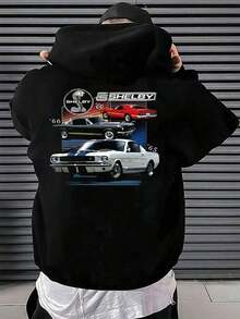 Shelby Mustang Classic Cars ,Hoodie,Men's Double-Sided Printed Casual And Comfortable Hoodie, Casual And Versatile Coat In Autumn And Winter(1 PC)Loose And Comfortableoversized Hoodie, Sweatshirt 2025 - 黑色 - 查看 1