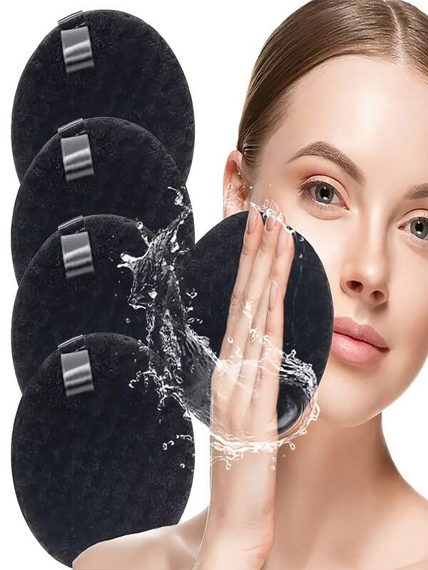 4 opakowania miękkich, mikrofibrowych płatków do demakijażu twarzy, wielokrotnego użytku, dwustronne płatki do delikatnego oczyszczania twarzy i nakładania makijażu, puszki do codziennego oczyszczania twarzy