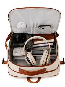 Contrast Color Nylon Large Capacity Expandable Backpack, Unisex Multi-Functional Multi-Compartment Zipper Closure Laptop Bag, Durable Frame With Polyester Lining, Portable Charging Interface, Casual Travel Business Backpack, Minimalist Style, Outdoor Carry-On Camping Hiking Bag, School Backpack