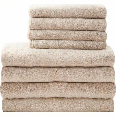 8 Cotton Towels And Bath Towel Set, Fast Drying, Highly Absorbent, Soft, 4 Bath Towels And 4 Hand Towels, Suitable For Home Spa Hotels