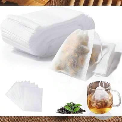 600 Pcs Bolsitas de T/Caf Suelto, Bolsas de Filtro de Te Desechables con Cordn, Bolsas de T Vacas para Suelto, Bolsas de  Blancas Rellenables para Hierbas,  Perfumados, Granos, Caf