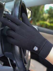 1 par de luvas de inverno quentes para homem, feitas de veludo alemão grosso e resistente ao toque, ideais para ciclismo ao ar livre, à prova de vento e frio. Confeccionadas em fibra de poliéster, são adequadas tanto para homens quanto para mulheres. Luvas de neve.