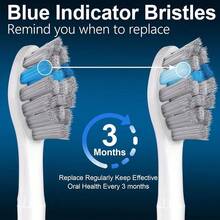 Cabezales de cepillo de repuesto compatibles con el cepillo de dientes eléctrico Sonicare, recambios de 8 unidades en color carbón/azul - 8 piezas - Ver 4