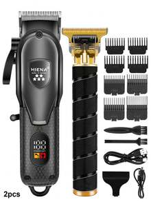 HIENA 专业男士理发器套装 - 1/2/3 件迷你型，USB 充电无线理发器套装，适合理发师或家庭，父亲节的完美礼物