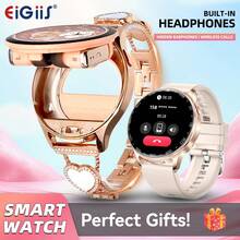 EIGIIS Unisex Smart Watch With Earphones, Supports Wireless Calling, 1.39" HD Display, 2-In-1 Outdoor Smart Watch, IP67 Waterproof, With Sleep Monitoring And Pedometer, Compatible With Android