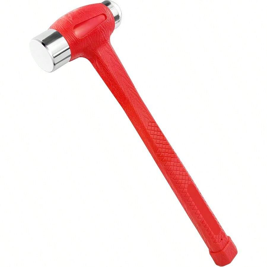 YIYITOOLS 24 Oz Dead Blow Hammer Dual Head Ball Peen Blow Striking Flat Pein NonSlip Handle1.5 LB Orange YY7001