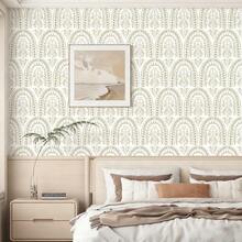 1 Roll Bohemian Style Self-Adhesive Wallpaper - Vintage Geometric Floral, Peel And Stick Wallpaper, Waterproof And Removable Decorative Sticker, Suitable For Living Room, Bedroom, Background Wall, Cabinet, Bookshelf, Furniture Renovation, Hostel Entrance, Corridor, DIY Transformation - Multicolor - View 2