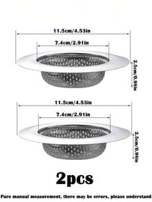 1/2 Stücke Edelstahl Küchenspüle Filter - 4,5 Zoll breite Kante, rostfrei und verstopfungsfrei Essenssammler, einfach zu reinigen, Abflussfilter installieren, Ordnung im Haushalt