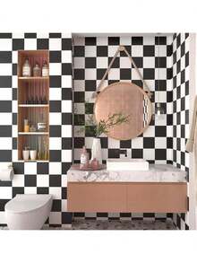 1 Cuộn Giấy dán tường kẻ caro đen trắng Giấy dán tường PVC tự dính Bóc ra và dán Miếng dán vinyl chống thấm dầu cho tủ bếp Miếng dán nhà bếp tự làm Có thể sử dụng để trang trí nhà Cửa phòng ngủ Tường phòng khách Có thể tháo rời Cải tạo cửa hàng Chịu nhiệt Phòng tắm An toàn Dễ dàng vệ sinh Bền Có thể tháo rời 15,7in/393,7/196,8/118,1/39,3in - Đen và trắng - Xem 14