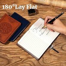 Cuaderno de notas vintage de cuero, 280 páginas, cuaderno de notas forrado con cubierta blanda de cuero para mujeres y hombres, cuadernos de notas para escribir, viajar, negocios, oficina - Negro - Ver 4