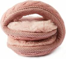Unisex Foldable Ear Warmers Knits Winter EarMuffs,26339343 - 玫紅色 - 查看 2