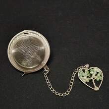 1/5/10 piezas Infusor de té con colgante de árbol de la vida, filtro de té de malla premium, difusor de té con cadena extendida y gancho para infusionar hojas de té sueltas y especias y condimentos, con colgante de piedra natural y cristal