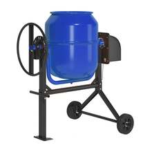 TABU 5.5 Cu.Ft Electric Concrete Mixer, Portable Cement Mixer, Mortar Mixing For Stucco/Seeds, Freestanding Cement Mixing Tools With Wheels For Stucco, Orange/Blue/Green