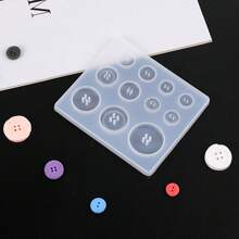 2/3/4pcs Round Button Silicone Mold, Epoxy Resin Jewelry Casting Mold For DIY Craft Projects - Multicolor - View 3