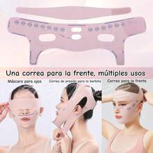 OranSee Faja Facial 2 en 1 Reutilizable - Doble Banda Ajustable con Tecnología V-Lifting, Elimina Papada y Flacidez en 30 Minutos, Material Transpirable para Uso Diario y Nocturno, Talla Única - 1 - Ver 2