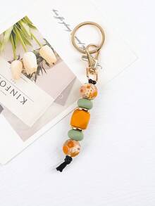 1 件简约硅胶串珠钥匙扣、背包钥匙圈配件、汽车钥匙防丢链、送给女士的可爱礼物万圣节汽车配件包饰背包学校可爱哥特 Y2k 包饰挂绳带身份证夹汽车配件包饰 - 彩色 - 查看 21