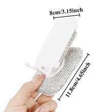 1pc Luxury Rhinestone Studded Foldable & Portable Phone Stand, Fashionable Multi-Color Desk Mount, High-End Compact Multi-Device Stand, Premium Cut Glass Glitter, Versatile Adjustable Device Hook, Travel Accessory - Multicolor - View 4