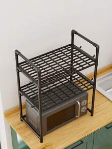 1pc Microwave Oven Rack, Thick Microwave Spice Storage Shelf, Multi-Layer Kitchen Organizer Rack For Microwave, Toaster, Bread Maker - Space Saving Countertop Storage Shelf For Home And Dorm - Multicolor - View 5