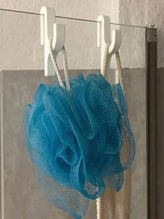 2pcs Shower Door Towel Rack Hooks, Frameless Glass Door Hooks Fit For 8mm Or Thinner Glass, Suitable For Bathrobes, Towels, Clothes, Easy To Install No Drilling Required, Space-Saving Sturdy Bathroom Radiator Hooks For Hanging Bathrobes, Clothes And Towels