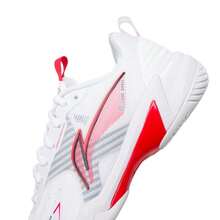 LI-NING Giày cầu lông unisex Battleaxe 2.0, giày thể thao thường ngày bền chắc màu xanh dương, giày cổ thấp dùng cho tập luyện và thi đấu. - Đỏ thẫm/Trắng tiêu chuẩn - Xem 8