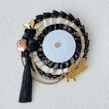 1个复古设计徽章夹，11种颜色可选，流苏蝴蝶翅膀玫瑰褶皱圆形徽章夹，手工DIY成品，动漫卡通游戏角色扮演周边徽章夹，ACG名人粉丝周边，宅男配件，漫展角色扮演服装装饰 - A - 查看 3