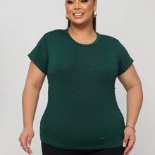 Plus Size Blouse With Detailed Sleeves, Christian Fashion. - 綠色 - 查看 4