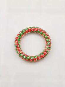 Set de 5 piezas de gomas para el cabello con diseño de muñeco de nieve y árbol de Navidad, de alta elasticidad y sin dañar el cabello, scrunchies navideños para niños