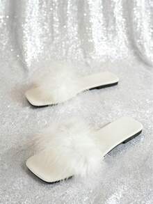 Women's Flat Sandals, Versatile Black Casual Open Toe, 2025 Summer New Casual Beach Shoes, Plastic Slippers - White - View 5