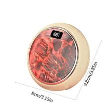 Round Hand Warmer Adjustable Temperature Digital Display Portable Flame Hand Warmer For Women Men - Yellow - View 7