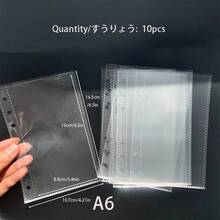 1个A5/A6/A7/A8/M5玫瑰金金属透明活页夹，A5活页夹，替换内页，贴纸簿，透明贴纸本，封口本，贴纸本，照片收纳袋，可用作相册、预算计划本、日记本、笔记本、办公用品