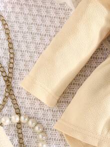 Baby Girls' Ruffled Long Sleeve Knitted Bow Top And Casual Pants Set, Outdoor Leisure Wear, Spring/Autumn - Multicolor - View 5