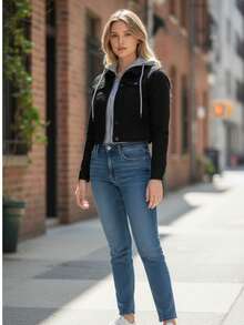 Women Denim Jackets & Coats - Black - View 8