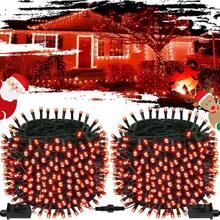 Connectable Red And White Christmas String Lights, 2Pack Total 164FT 400LED Christmas Lights For Outdoor/Indoor, Plug In Tree Lights With 8 Modes, String Lights For Christmas Decorations Holiday - Red - View 1