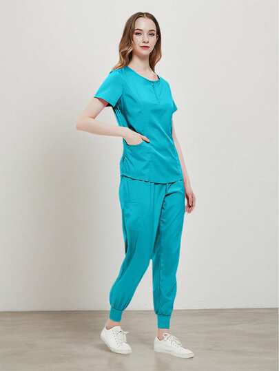 Conjunto de 2 Piezas Uniforme Quirúrgico Anti Fluidos Dama Excelente Calidad, Mujer Uniforme Medico, Conjunto Quirúrgico Filipina Pantalon, Pijama Uniforme Antifluidos Mujer