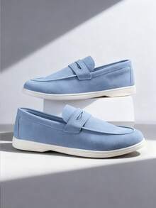 Men's Slip On Loafers Designer Nantucket Breeze New Classic Designer Solid Imitation Suede Leather Casual Affordable Brand Sense Soft Comfortable Breathable Lightweight Non Irritating Foot Daily Commuting Non Slip Wear Resistant Flats Casual Shoes Fashion Suit Versatile Student Graduation Ceremony Preppy Business Dress Shoes Men's Office Party Banquet Wedding Groom Shoes Spring Summer Autumn Large Walking Shoes - Blue - View 6