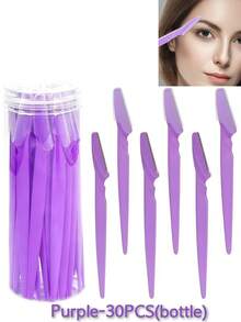30pcs Eyebrow Trimmer Set, Eyebrow Trimmer, Long Handled Eyebrow Trimmer, Beauty Tool, Used For Eyebrow Trimming, Razor, Precision Exfoliating Tool Eyebrow Trimmer, Facial Razor Blade, Eyebrow Trimmer Blade And Razor With Protective Cover, Used For Removing Facial And Body Hair, Suitable For Travel, Suitable For Both Men And Women. 5/10pcs.
