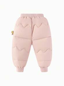 Balabala 2025 Girls Thermal Lined Down Pants, Winter Warm Jogger Pants, Unisex Young Girl