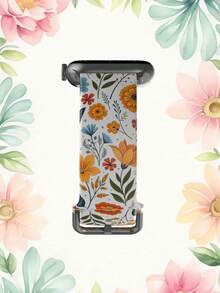 1条简约花卉图案TPU表带，兼容38/40/41/42/44/45/49mm Ultra/SE/9/10/8/7/6/5/4/3/2/1 - 彩色 - 查看 5