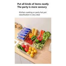 1 صندوق تخزين شفاف مع غطاء قابل للفتح، متعدد الاستخدامات للمطبخ وأدراج الثلاجة، مناسب لتخزين الخضروات والوجبات الخفيفة والمستحضرات التجميلية، لتنظيم المنزل - متعدد الألوان - مشاهدة 3