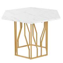 Dining Tables - Golden + White + MDF+Steel - View 9