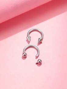 CIZME 1/3 piezas Anillos de septum con rosca interna, aro de nariz en forma de herradura de acero inoxidable 18G, anillo de septum de nariz con bola redonda, remache con perla en la parte superior, aro de nariz en forma de herradura de 8 mm en plata y oro, pendientes, anillos de ceja y labio, joyería hipoalergénica para perforación para mujeres y hombres