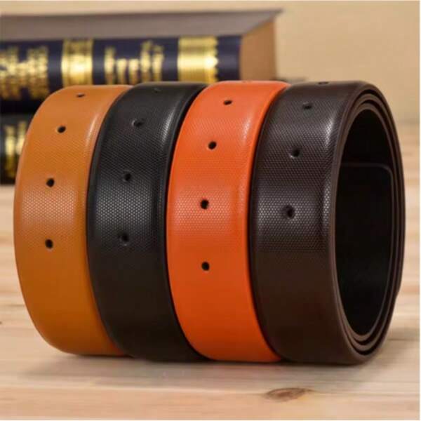 حزام جلد أزرق أملس أصلي بعرض 3.3 سم للرجال والأولاد والمراهقين والبالغين، إكسسوار عصري بدون إبزيم زخرفي، طراز قديم ريفي، مناسب للملابس الجينز والشتاء والأناقة اليومية، هدية للرجال والصديق