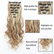 Synthetic Fiber Material Clip-On Hairpin For Hair Extension. Increases Hair Volume, Extends Length. Suitable For Halloween And Christmas Occasions. - Multicolor - View 3