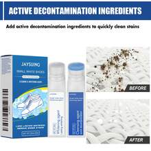 JAYSUING White Shoe Cleaner,Strong Clean Stains, Fast Clearing & Whitening, Refreshed, Polish, Remove Yellow, Efficient, No Pungent Odor, Fading - Blanco - Ver 8