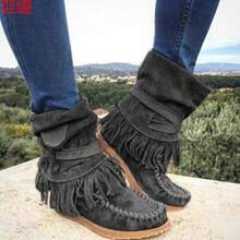 Women Mid-Calf Boots - 軍綠 - 查看 1
