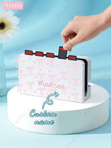 Ayotu 1 Pc Customized Switch Handbag Compatible With Nintendo Switch NS/Switch OLED/Switch Lite/2025 New Switch2 7.9 Inch Case,Bow Background Design, Fashionable And Exquisite,Name Customized Switch Accessories - Multicolor - View 19