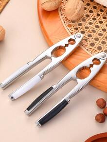 1pc Metal Nutcracker - Multifunctional Stainless Steel Nut Cracker, Heavy Duty Shell Walnut Plier, Seafood Tongs, Walnut Opener With Non-Slip Handle, Suitable For Nuts, Hazelnuts, Almonds, Seafood Or Other Nutcrackers