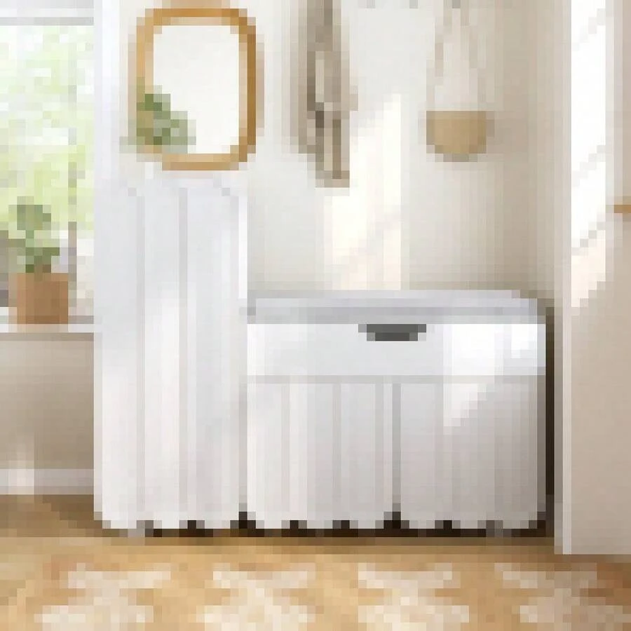 Modern 3-Door Shoe Cabinet With Drawer And Seat Cushion – White – Shoe Cabinets And Shoe Benches – Space-Saving Shoe Cabinets For The Hallway – Stylish Shoe Benches For The Hallway And Entryway - 1 - View 1
