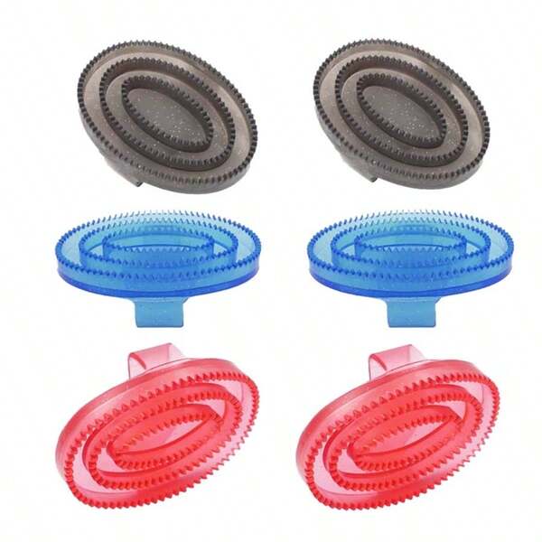 2pcs Horse Grooming Brush, Pet Bathing Rubber Brush, PVC Material Massage Horse Brush, Fluorescent Massage Horse Brush, Horse Grooming Supplies, Horse Brush For Cleaning Horses